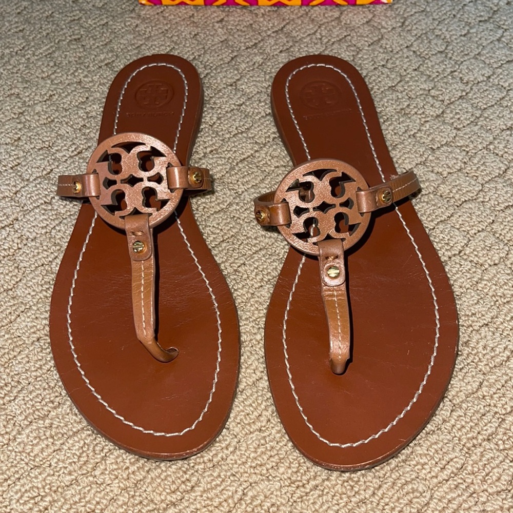 Tory Burch leather flip flops